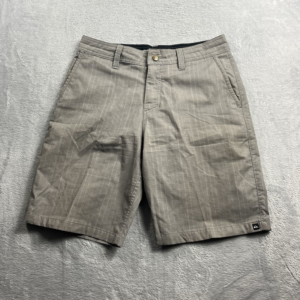 Quiksilver Shorts Mens 30 Gray Flat Front Amphibian Short‎ Chino